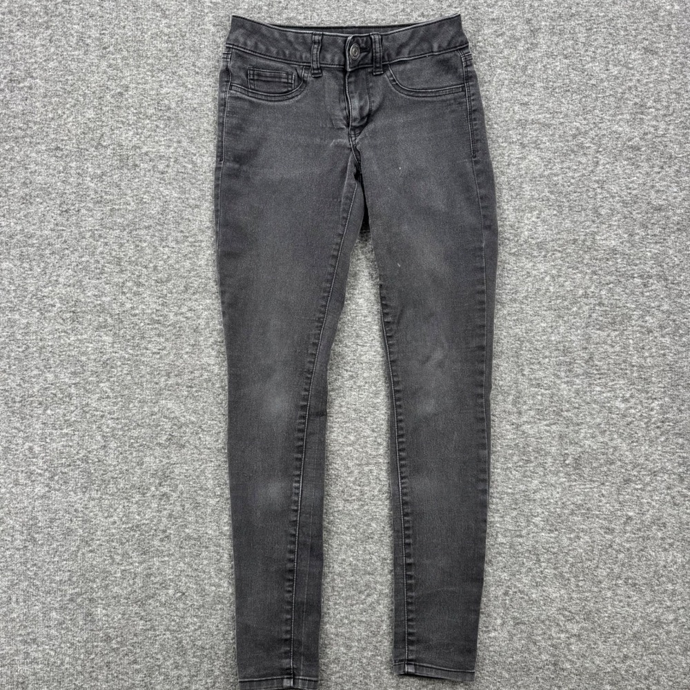 SO Womens Jegging Faded Black Skinny Jeans Size 1 Mid Rise Stretch Denim Pants‎